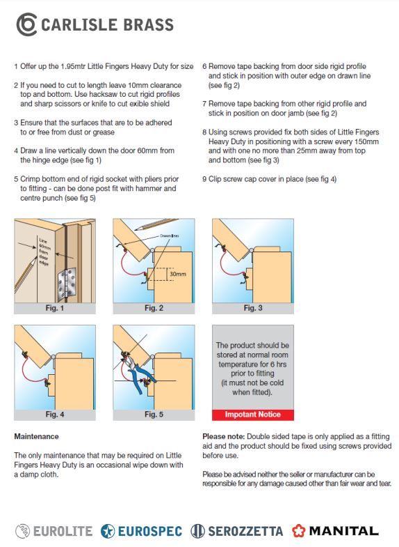 Carlisle ES806 Heavy Duty Hinge Guard Finger Protector Knuckle Side 105 Degree (Rear Side)
