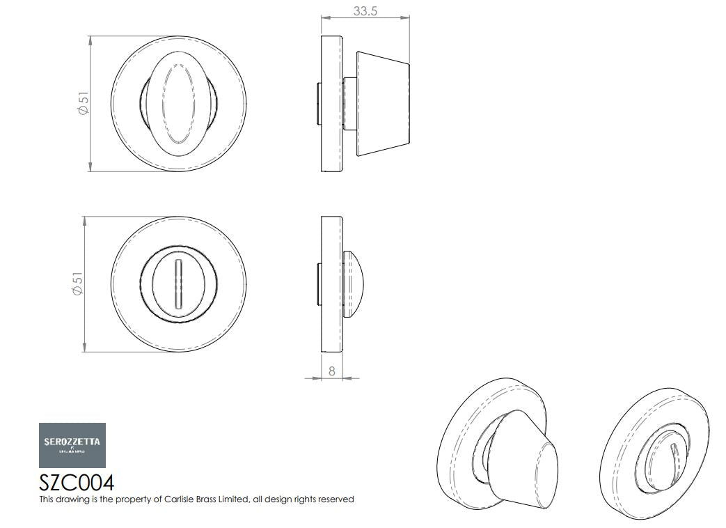 Carlisle Serozetta SZC004 Toilet Turn & Coin Release