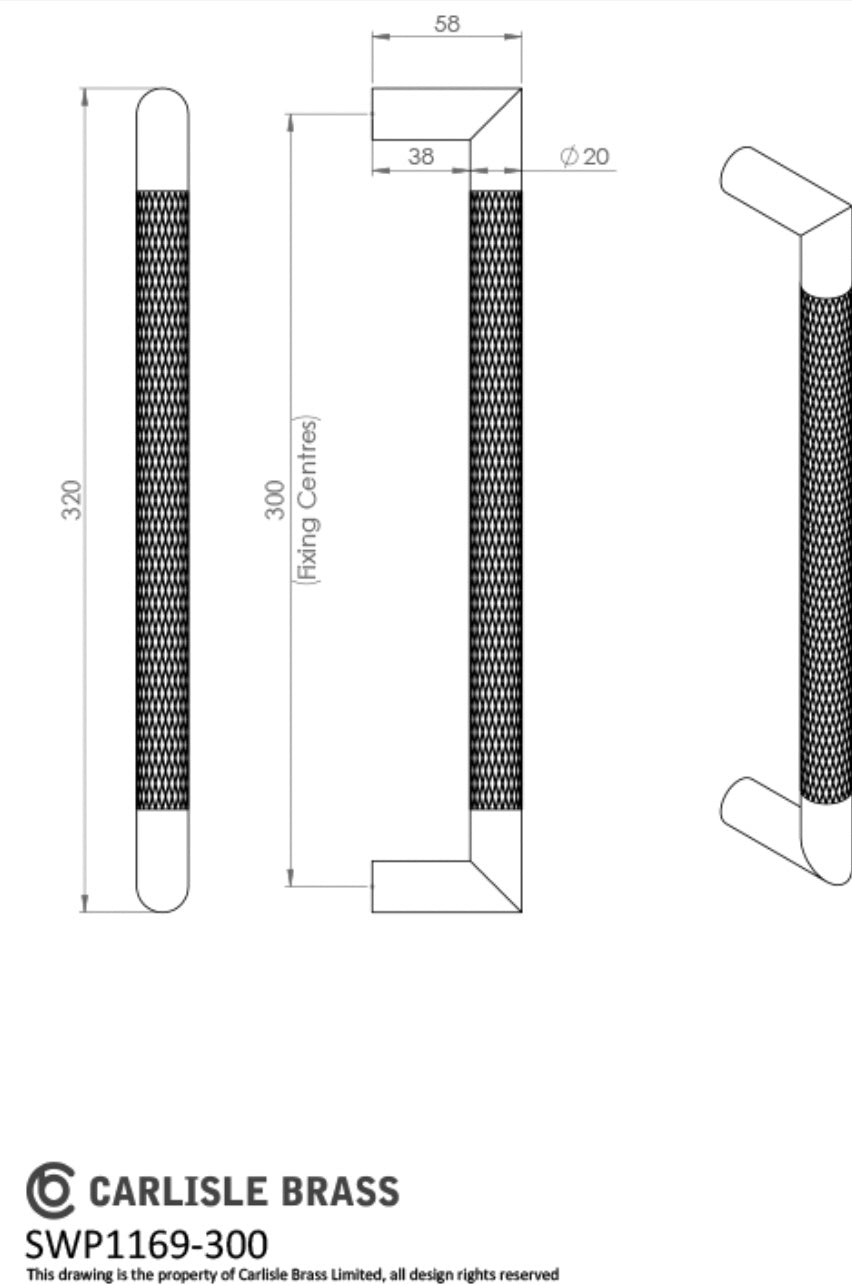 Carlisle SWP1169 Mitred Knurled Pull Handle