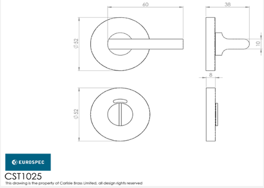 Eurospec Steelworx CST1025 Part M Large Thumbturn & Release Grade 304 Satin Stainless Steel