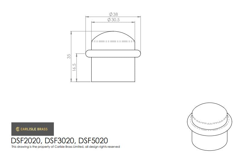 Carlisle DSF5020 Pedstal Floor Door Stop