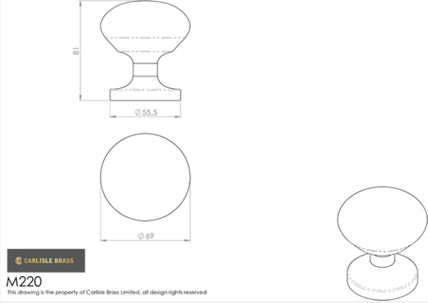 Carlisle M220 Easy Centre Door Knob