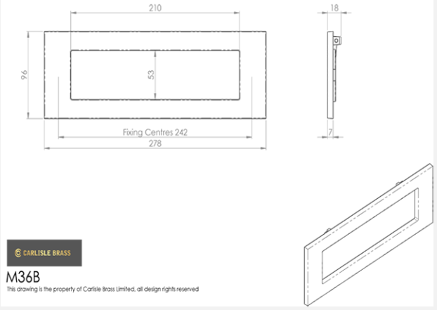 Carlisle M36B 278x96mm Letter Plate