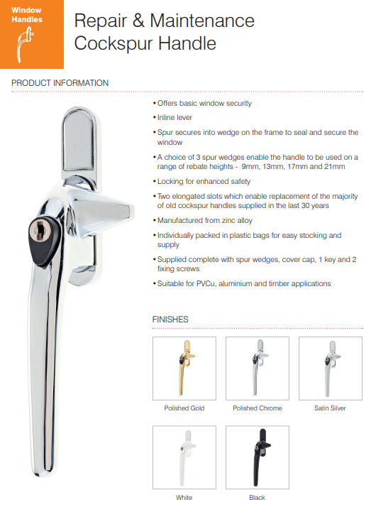 Mila Cockspur Replacement Window Handle