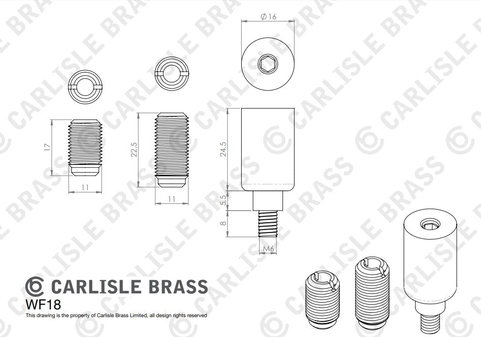 Carlisle Brass WF18 Sash Window Stop