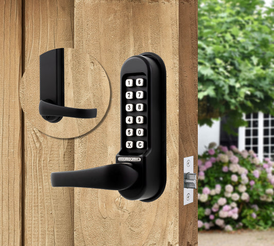 Codelock CL510 Black Marine Grade Lever Operated Digital Lock c/w Tubular Latch