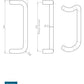 Eurospec Steelworx Cranked Grade 316 Stainless Steel D Type Pull Handle