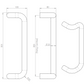 Eurospec Steelworx PBC300 Cranked Stainless Steel D Type Pull Handle 300x25mm(Pair)