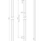 Eurospec Steelworx Grade 316 Stainless Straight T Bar Type Pull Handle 30mm Diameter