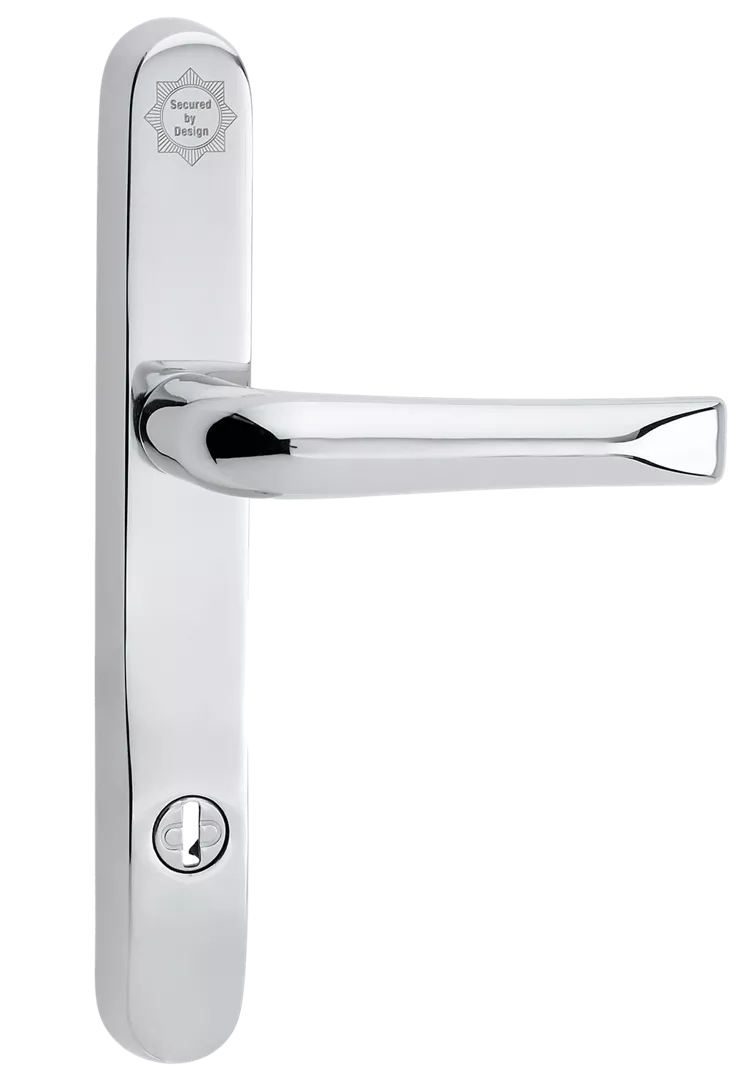 Mila SupaSecure Grade 316 Stainless Steel Lever Handle On Plate 92mm Center Euro Profile Top & Bottom Fix 240mm