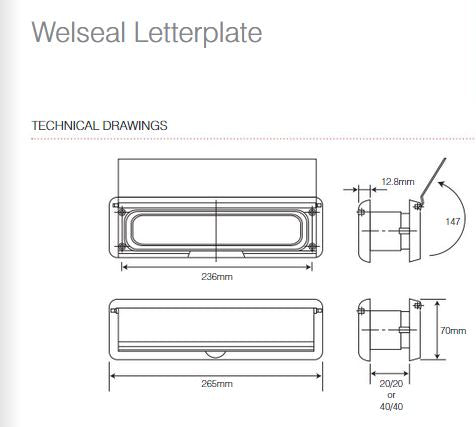 Mila Welseal Letter Plate 265x70mm - Munster Joinery Replacement