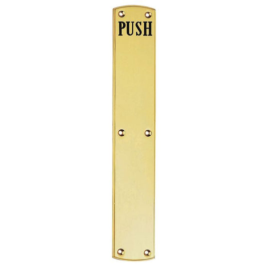 Carlisle Brass PF105 Engraved Finger Plate 455x75mm Polished Brass