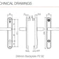 Mila SupaSecure Grade 316 Stainless Steel Lever Handle On Plate 92mm Center Euro Profile Top & Bottom Fix 240mm
