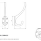 Carlisle Brass AA25 132mm Hat & Coat Hook - Finishes Range