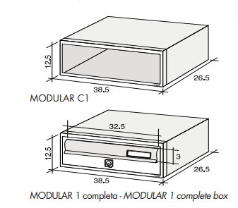 Alubox Modular C1 Horizontal Postbox Silver