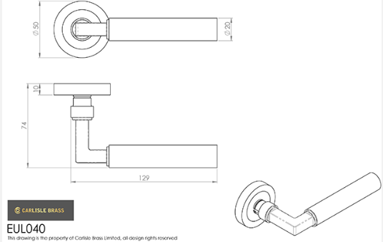 Carlisle Amiata EUL040 Italian Made Lever On Rose
