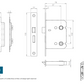 Eurospec BAE5030/R Easi T Radius Bathroom Lock 76mm CE Certified