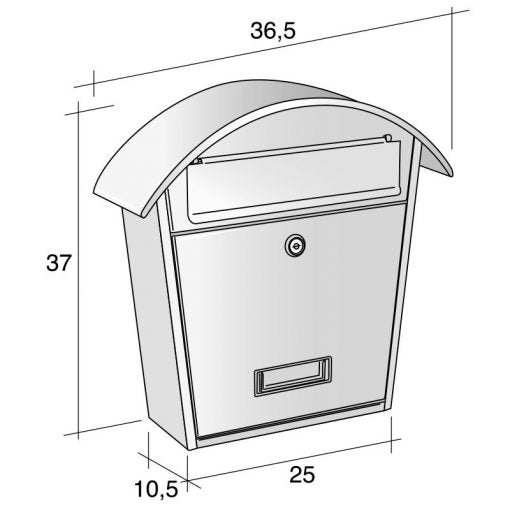 Alubox Ibiza Letterbox finished in Dark Grey