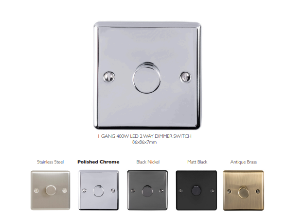 Eurolite 1 Gang Dimmer Switch 400w Led 2 Way - Enhanced Decorative Range