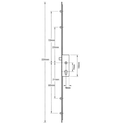 GU Ferco Europa 35/92mm 4 Roller Latch & Deadbolt Multi Point Lock