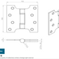 Eurospec H2N1424/13 Grade 13 Parliament Hinge 102x102x3mm