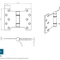 Eurospec H2N1435/13 Grade 13 Parliament Hinge 102x127x3.5mm