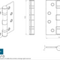 Eurospec Radius Corner HIN1433/13R 102x76x3mm Grade 13 Ball Bearing Butt Hinge