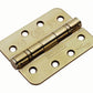Eurospec Radius Corner HIN1433/13R 102x76x3mm Grade 13 Ball Bearing Butt Hinge brass