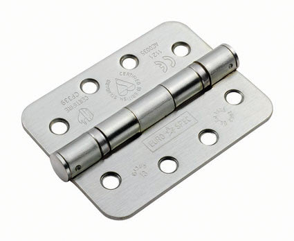 Eurospec Radius Corner HIN1433/13R 102x76x3mm Grade 13 Ball Bearing Butt Hinge