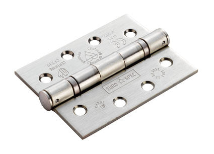 Eurospec Square Corner HIN1433/13 102x76x3mm Grade 13 Ball Bearing Butt Hinge chrome