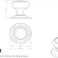 Carlisle M51 Centre Door Knob