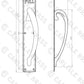 Carlisle PF104EL Left Hand Engraved Large Pull Handle 457x75mm - Left Hand