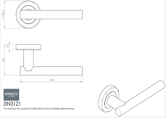 Carlisle Serozetta ZIN3121 Philadelphia Lever On Rose