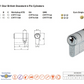 Eurospec MPX6 6 Pin Anti Snap Security Cylinder Satin Chrome Half Cylinder
