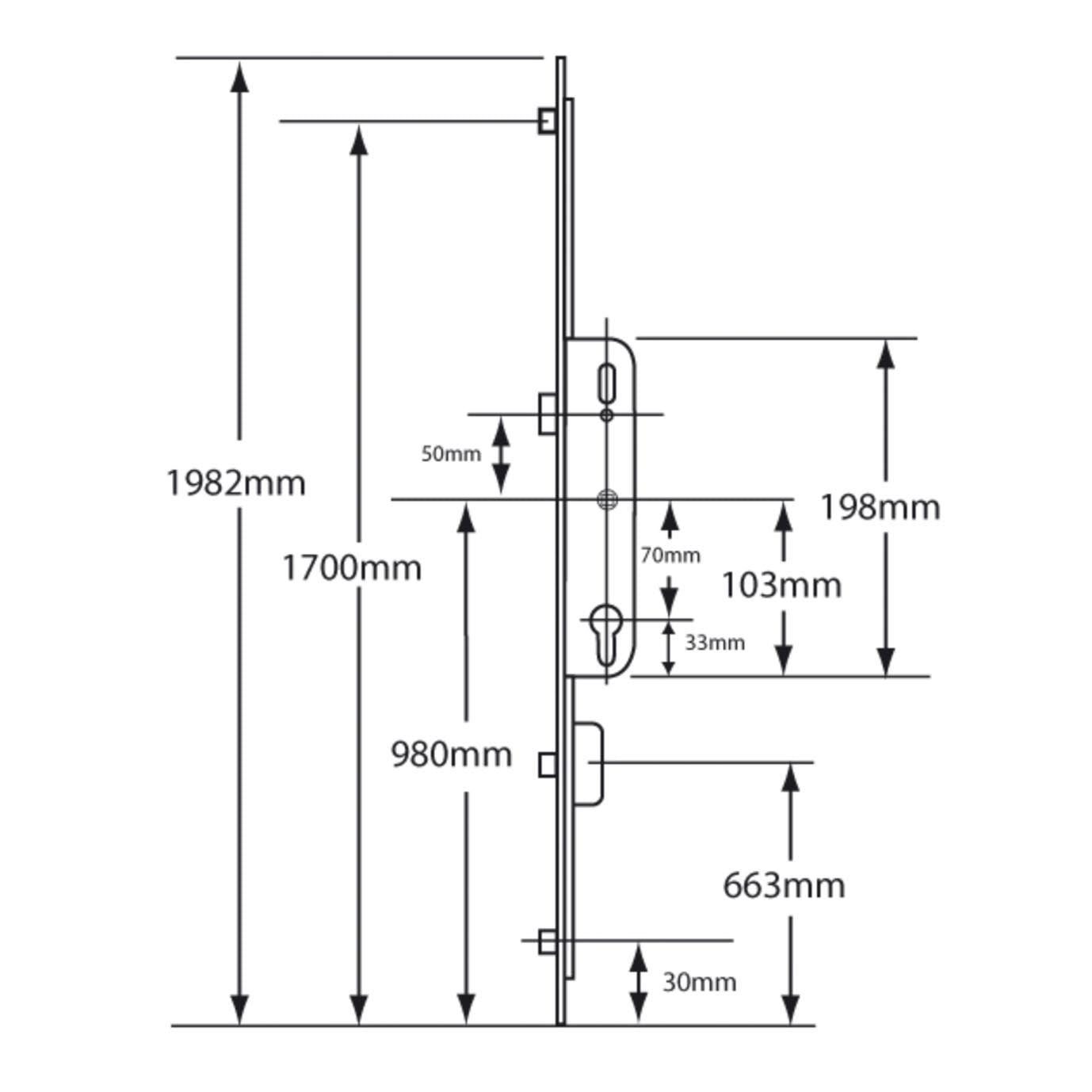 GU FERCO Munster Joinery Replacement Multi Point Lock - c/w 2 Roller & Deadbolt