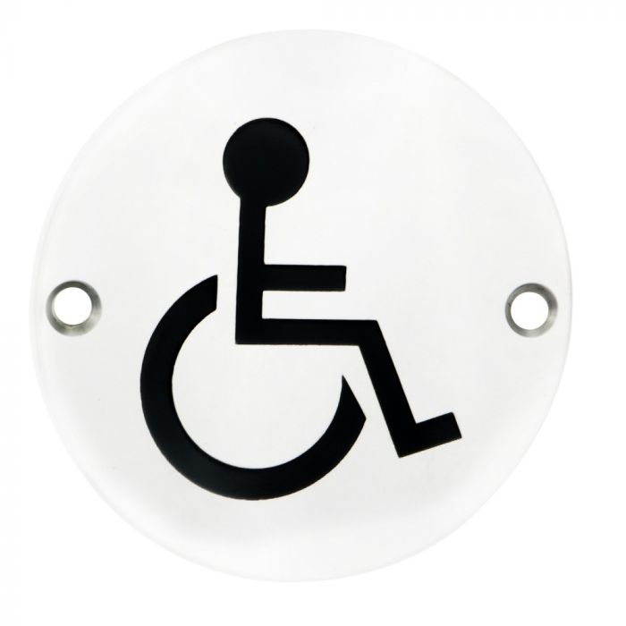 Eurospec SEX1017 "Disabled" Symbol 76mm Disc  Stainless Steel