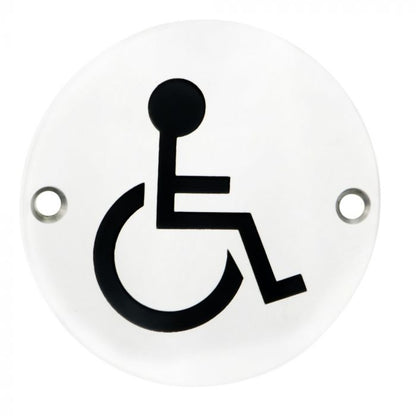 Eurospec SEX1017 "Disabled" Symbol 76mm Disc  Stainless Steel