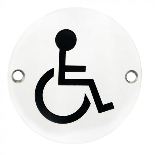 Eurospec SEX1017 "Disabled" Symbol 76mm Disc  Stainless Steel